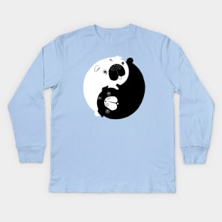 Yin Yang Pugs Kids Long Sleeve T-Shirt